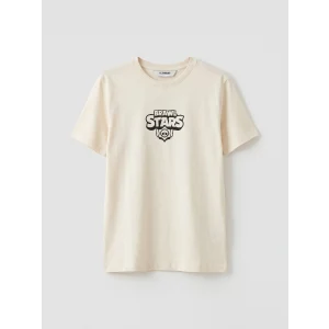 LCW Kids Bej Bisiklet Yaka Brawl Stars Baskılı Erkek Çocuk Tişört