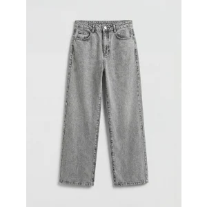 LCW Kids Karışık Wideleg Fiyonk Nakışlı Kız Çocuk Jean Pantolon