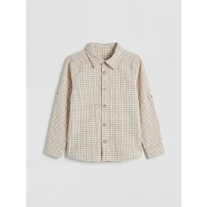 LCW Kids Bej Ekose Erkek Çocuk Gömlek