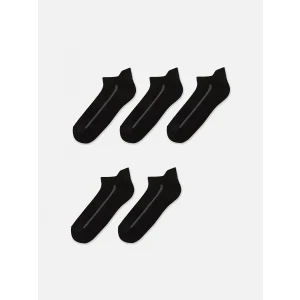 LCW ACCESSORIES Siyah Şerit Desenli Erkek Patik Çorap 5li