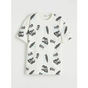 LCW Kids Ekru Erkek Çocuk Baskılı Tişört