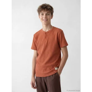 LCW Kids Turuncu Bisiklet Yaka Erkek Çocuk Tişört