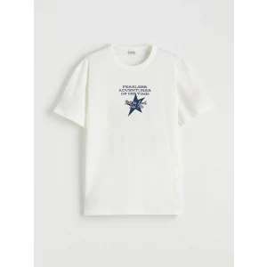 LCW Kids Ekru Baskılı Erkek Çocuk Tişört