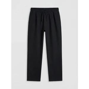 LCW Kids Siyah Erkek Çocuk Keten Karışımlı Pantolon