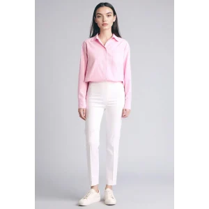 Defacto J8743AZWT34 Beyaz Sigaret Normal Bel Düz Paça Saten Pantolon