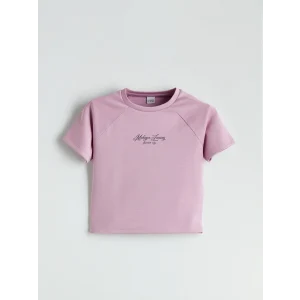 LCW Kids Lila Bisiklet Yaka Soft Touch Kız Çocuk Tişört