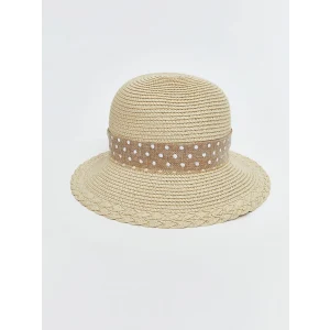 LCW ACCESSORIES Bej Kız Çocuk Hasır Şapka