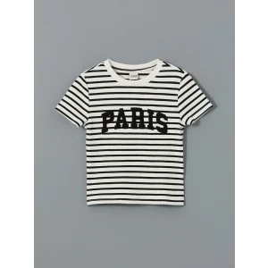 LCW Kids Siyah Bisiklet Yaka Kız Çocuk Tişört