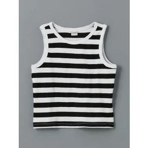 LCW Kids Siyah Bisiklet Yaka Kız Çocuk Crop Atlet