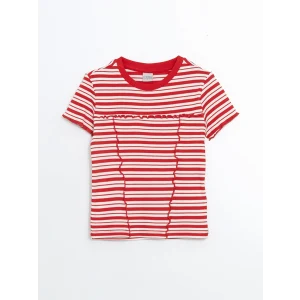 LCW Kids Kırmızı Bisiklet Yaka Kız Çocuk Tişört