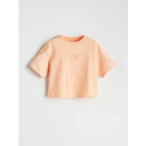 LCW Kids Mercan Bisiklet Yaka Kız Çocuk Crop Tişört