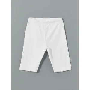 LCW Kids Beyaz Beli Lastikli Kız Çocuk Kısa Tayt