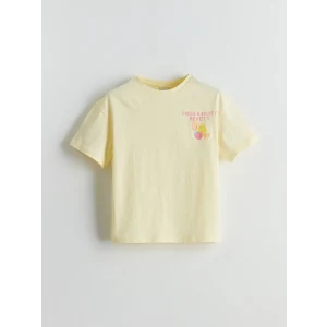 LCW Kids Sarı Bisiklet Yaka Kız Çocuk Tişört