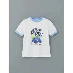 LCW Kids Beyaz Bisiklet Yaka Kız Çocuk Tişört