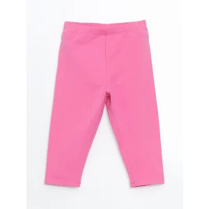 LCW Kids Pembe Beli Lastikli 3/4 Boy Kız Çocuk Tayt