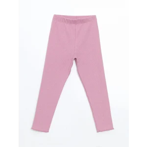 LCW Kids Pembe Beli Lastikli Kız Çocuk Basic Tayt