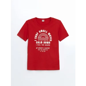 LCW Kids Kırmızı Bisiklet Yaka Erkek Çocuk Tişört