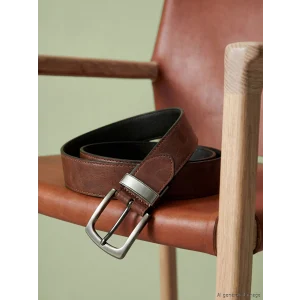 LCW ACCESSORIES Siyah Deri Görünümlü Erkek Kemer