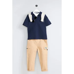 Defacto G7145A5NV135 Lacivert Gabardin 2li Takım Erkek Bebek