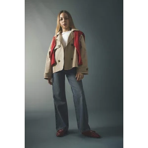 Defacto G4654A8NM28 Mavi Straıght Wıde Geniş Paça Jean Pantolon Kız Çocuk