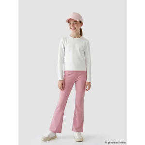 LCW Kids Pembe Beli Lastikli İspanyol Paça Kız Çocuk Tayt