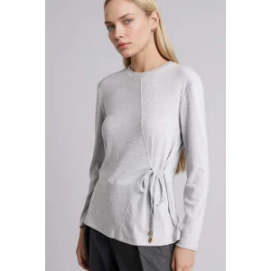 Defacto H1204AXGR210 Gri Relax Fıt Bağlamalı Tişört