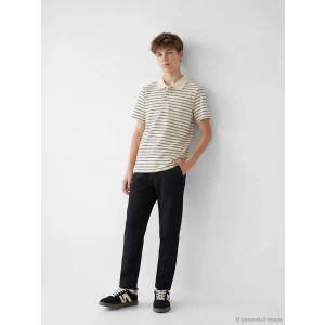 LCW Kids Ekru Polo Yaka Çizgili Erkek Çocuk Tişört ve Pantolon