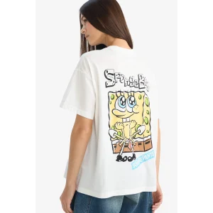 Defacto G0847AXWT32 Beyaz SpongeBob Oversıze Sırt Baskılı Tişört
