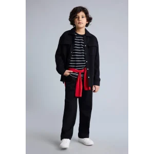 Defacto G4035A8BK81 Siyah Düz Paça Pantolon Erkek Çocuk