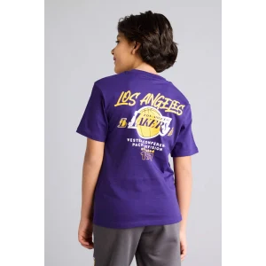 Defacto G7613A8PR299 Mor NBA Los Angeles Lakers New Regular Fıt Bisiklet Yaka Kısa Kollu Tişört Erkek Çocuk
