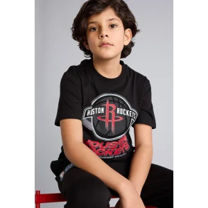 Defacto G7619A8BK81 Siyah NBA Houston Rockets Tişört Erkek Çocuk