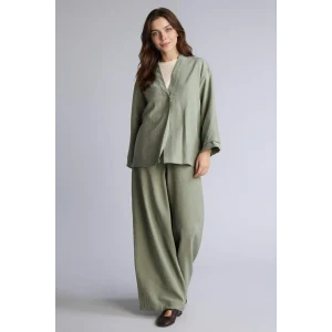 Defacto H0330AXKH440 Haki Relax Fıt Modal Pantolon