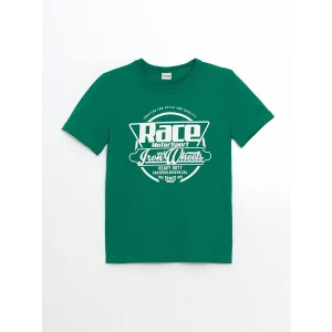 LCW Kids Yeşil Bisiklet Yaka Erkek Çocuk Tişört
