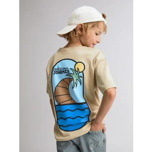 LCW Kids Bej Bisiklet Yaka Erkek Çocuk Tişört