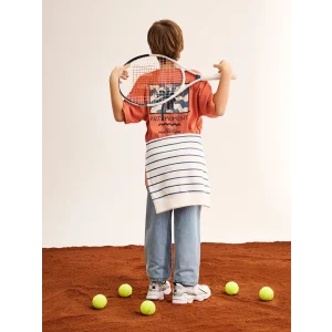 LCW Kids Turuncu Bisiklet Yaka Erkek Çocuk Tişört