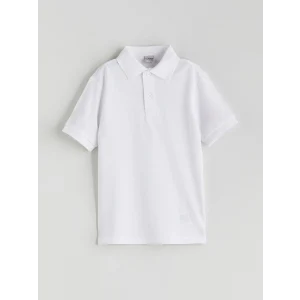 LCW Kids Beyaz Polo Yaka Basic Erkek Çocuk Tişört