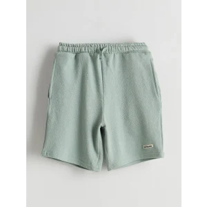 LCW Kids Yeşil Beli Lastikli Erkek Çocuk Şort