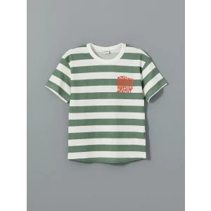 LCW Kids Yeşil Bisiklet Yaka Erkek Çocuk Tişört