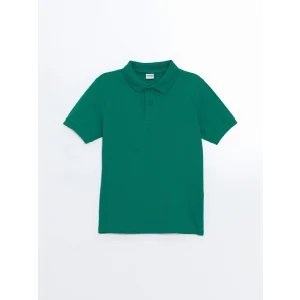 LCW Kids Yeşil Polo Yaka Basic Erkek Çocuk Tişört