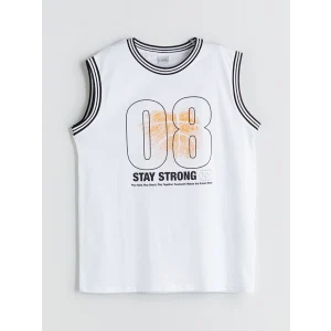 LCW Kids Beyaz Bisiklet Yaka Erkek Çocuk Atlet