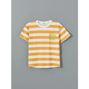 LCW Kids Sarı Bisiklet Yaka Erkek Çocuk Tişört