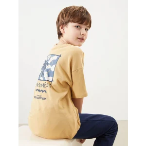 LCW Kids Bej Bisiklet Yaka Erkek Çocuk Tişört