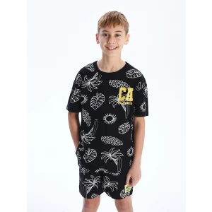 LCW Kids Siyah Bisiklet Yaka Erkek Çocuk Tişört