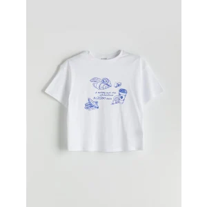 LCW Kids Beyaz Bisiklet Yaka Kız Çocuk Tişört