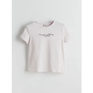 LCW Kids Lila Bisiklet Yaka Baskılı Kız Çocuk Tişört