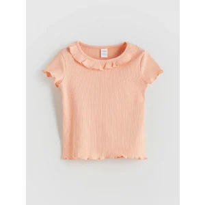 LCW Kids Mercan Bisiklet Yaka Basic Kız Çocuk Tişört