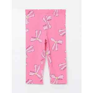 LCW Kids Pembe Beli Lastikli Baskılı Kız Çocuk Tayt