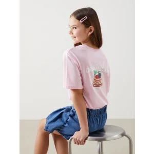 LCW Kids Pembe Bisiklet Yaka Kız Çocuk Tişört