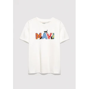 Mavi 7610426-70057 Mavi Logo Baskılı Ekru Tişört