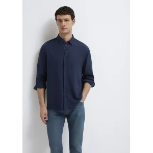 Mavi 0211482-70490 Keten Karışımlı Lacivert (TENCEL™)  Liyosel Gömlek